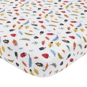 NoJo Aztec Forest 100% Cotton Feather Print Crib Sheet